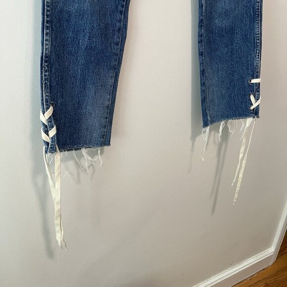 AMO Babe Lace Up Straight Leg Jeans‎ in Love Note Size 25 - Picture 3 of 9